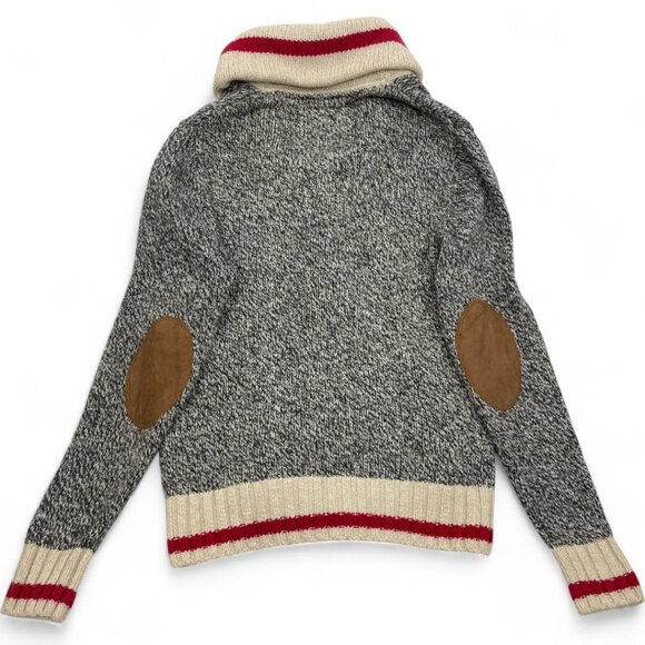 Roots Canada Wool Blend Elbow Patch Cardigan Curling Varsity Sweater Men's XS - Picture 7 of 11